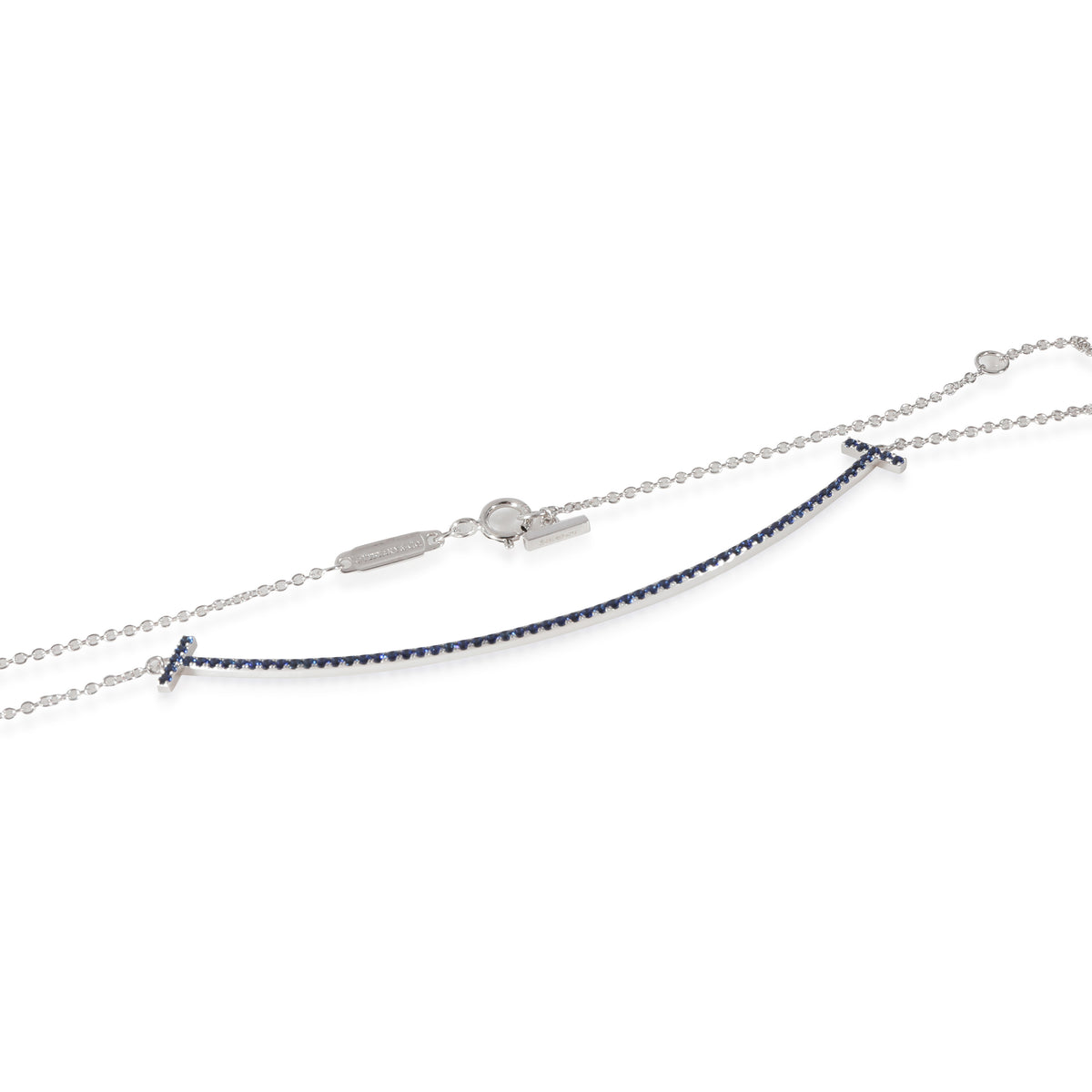 Tiffany & Co. Tiffany T Blue Sapphire Necklace in 18k White Gold