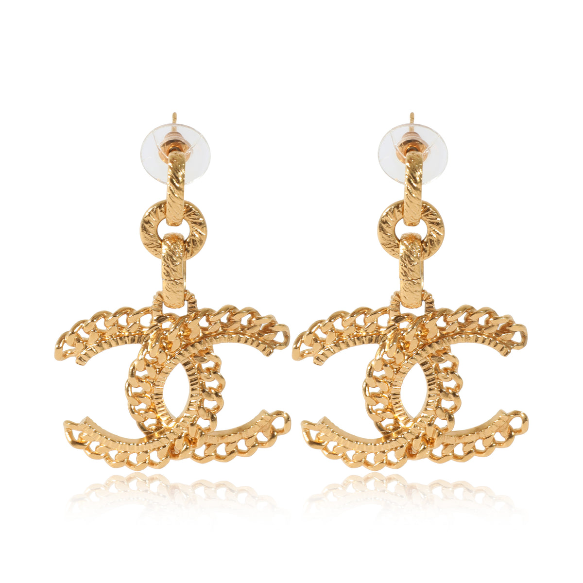 Chanel 2020 CC Drop Gold Plated Earrings