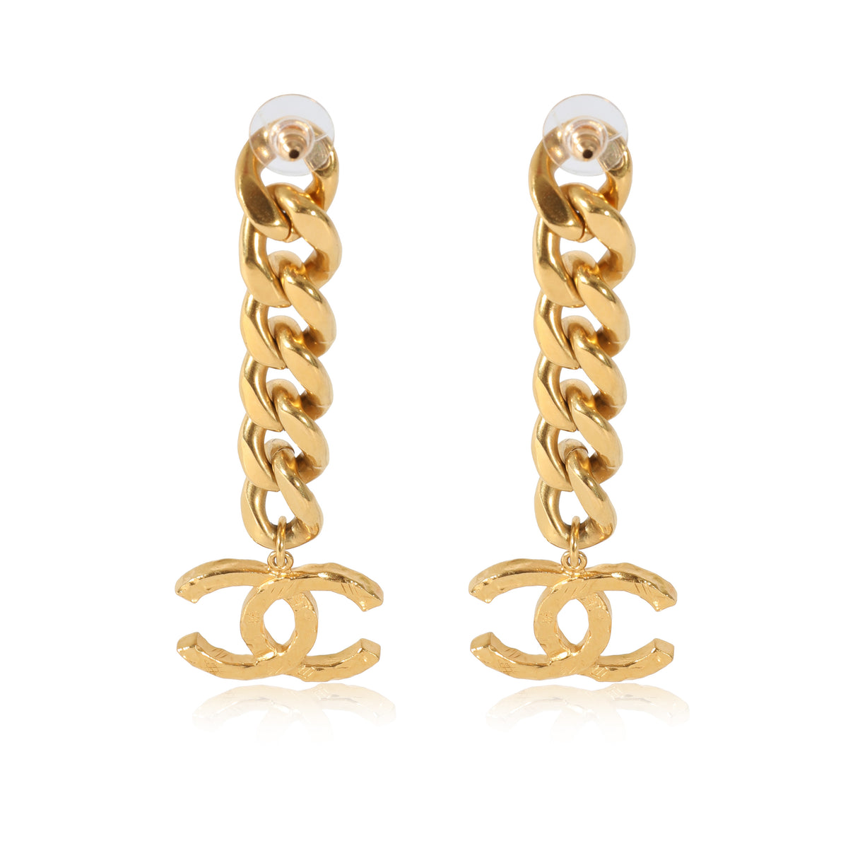 Chanel 202 Curb Link Drop CC Gold Plated Earring, myGemma