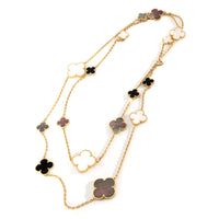 Van Cleef & Arpels Magic Alhambra Mother of Pearl Long Necklace, 18K Yellow Gold