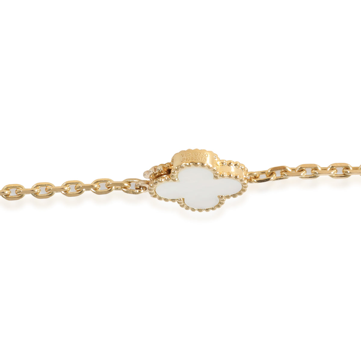 Van Cleef & Arpels Magic Alhambra Mother of Pearl Long Necklace, 18K Yellow Gold
