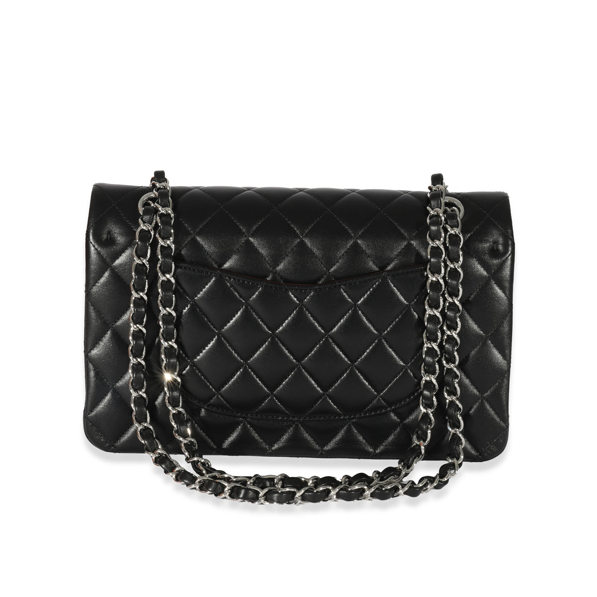 Chanel Black Lambskin Medium Classic Double Flap