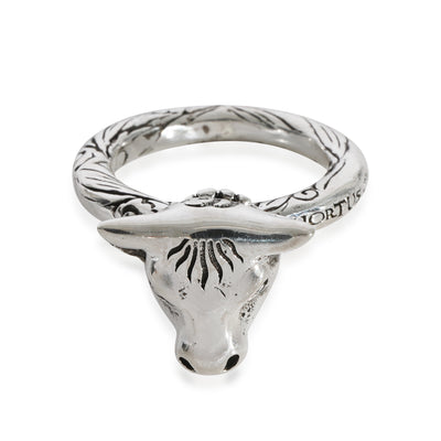 Gucci Anger Forest Bull's Head Ring in Sterling Silver