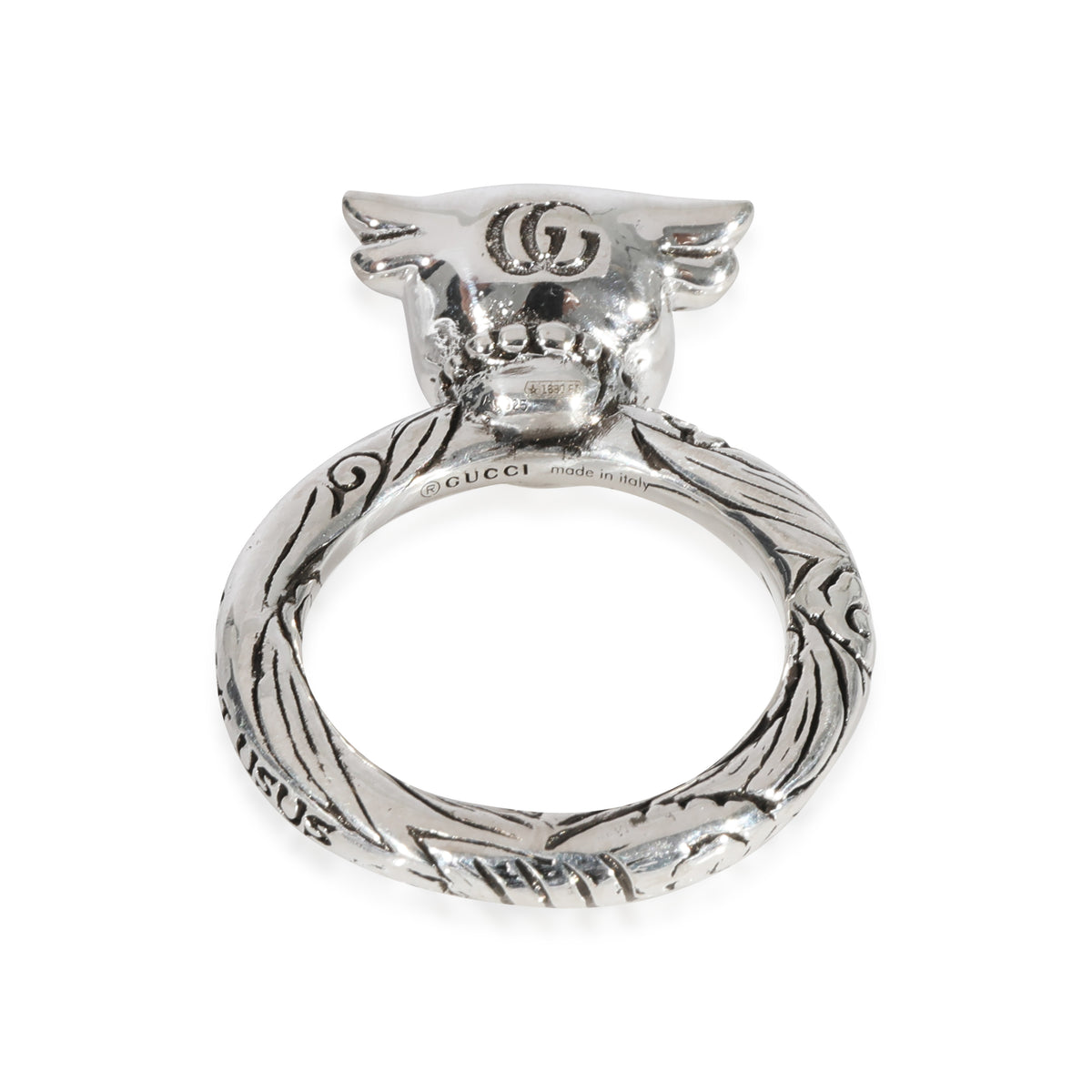 Gucci Anger Forest Bull's Head Ring in Sterling Silver