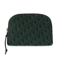 Christian Dior Canvas Green Oblique Cosmetic Pouch