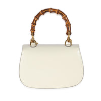 Gucci White Leather Small 1947 Bamboo Top Handle