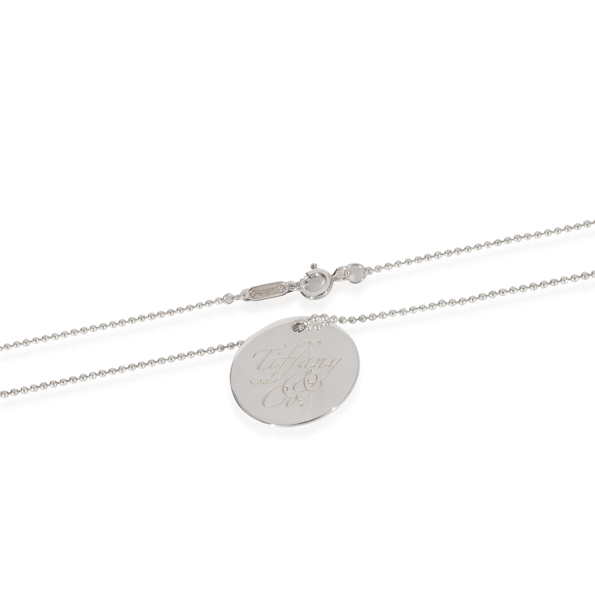 Tiffany & Co. Circle Pendant On Bead Chain in Sterling Silver