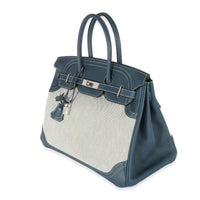 Hermes Blue De Prusse Swift Toile Ghillies Birkin 35