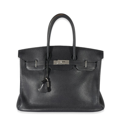 Hermes Bleu Indigo Clemence Birkin 35 PHW