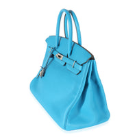 Hermes Blue Zanzibar Clemence Birkin 35 PHW