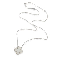 Van Cleef & Arpels Alhambra Mother Of Pearl Necklace in 18k White Gold