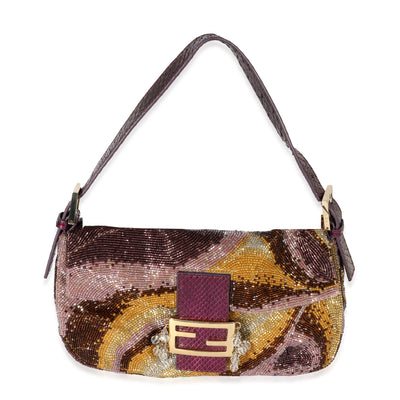 Fendi Sequin Python Swirl Baguette Bag