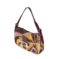 Fendi Sequin Python Swirl Baguette Bag