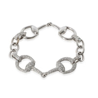 Gucci Diamond Horsebit Bracelet in 18k White Gold 2.33 CTW