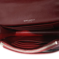 Saint Laurent Burgundy Leather Mini Sunset Chain Bag