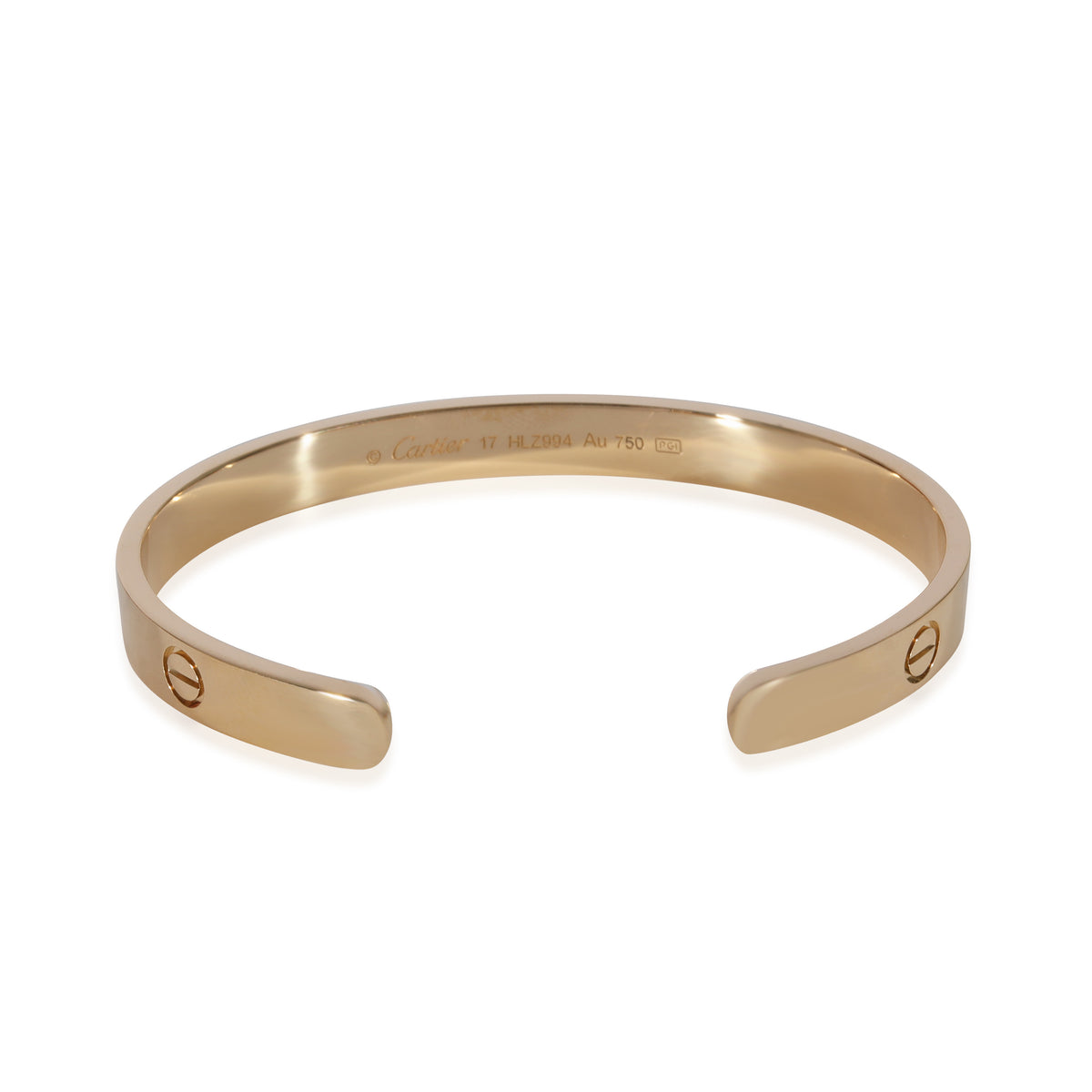 Cartier Love Cuff Bracelet 18K Yellow Gold Size 17 myGemma CA