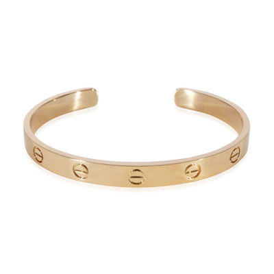 Cartier Love Cuff Bracelet 18K Yellow Gold Size 17