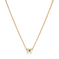 Hermès Pop H Mini Pendant Blanc Yellow Gold Plated