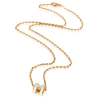 Hermès Pop H Mini Pendant Blanc Yellow Gold Plated