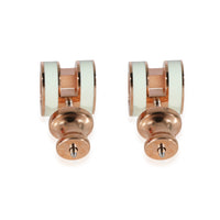 Hermes Pop H Mini Earring, Blanc Rose Gold Plated