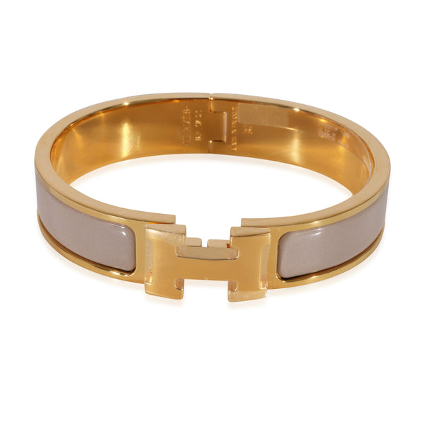 Hermes Clic H Beige Rose Gold Plated Bracelet, myGemma
