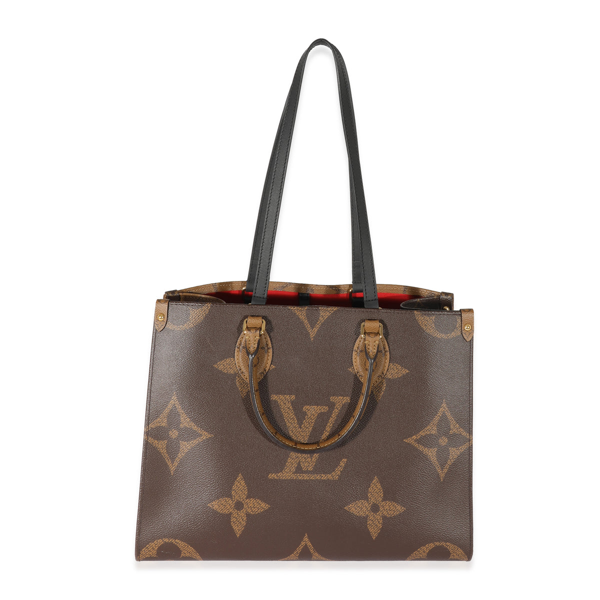 Monogram Reverse on The Go mm Book Tote Bag, Brown, One Size