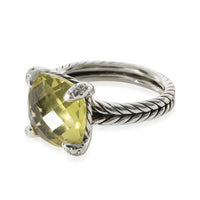 David Yurman Chatelaine Prasiolite Diamond Ring in Sterling Silver 0.05 CTW