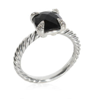 David Yurman Chatelaine Onyx Diamond Ring in Sterling Silver 0.03 CTW