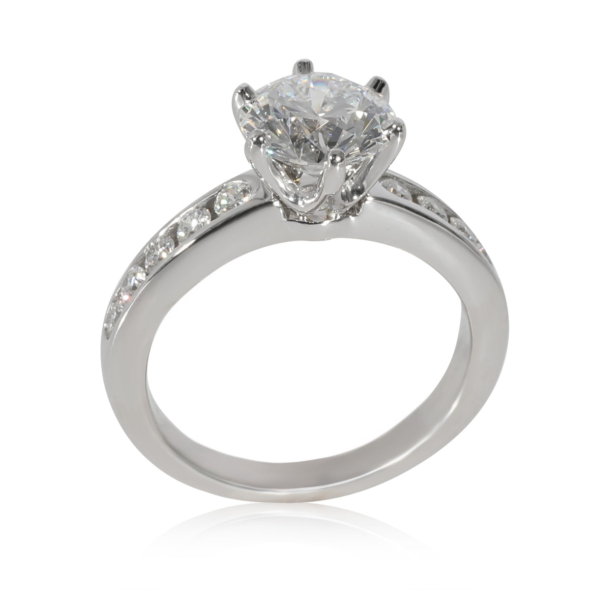 Tiffany & Co. Channel Diamond Engagement Ring in Platinum E VS2 1.88 CTW