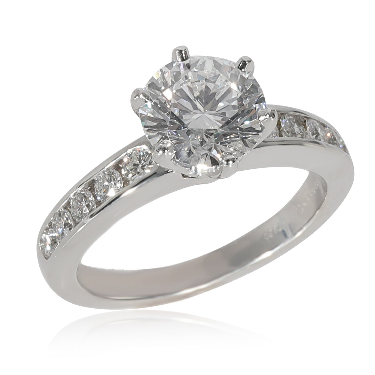 Tiffany & Co. Channel Diamond Engagement Ring in Platinum E VS2 1.88 CTW