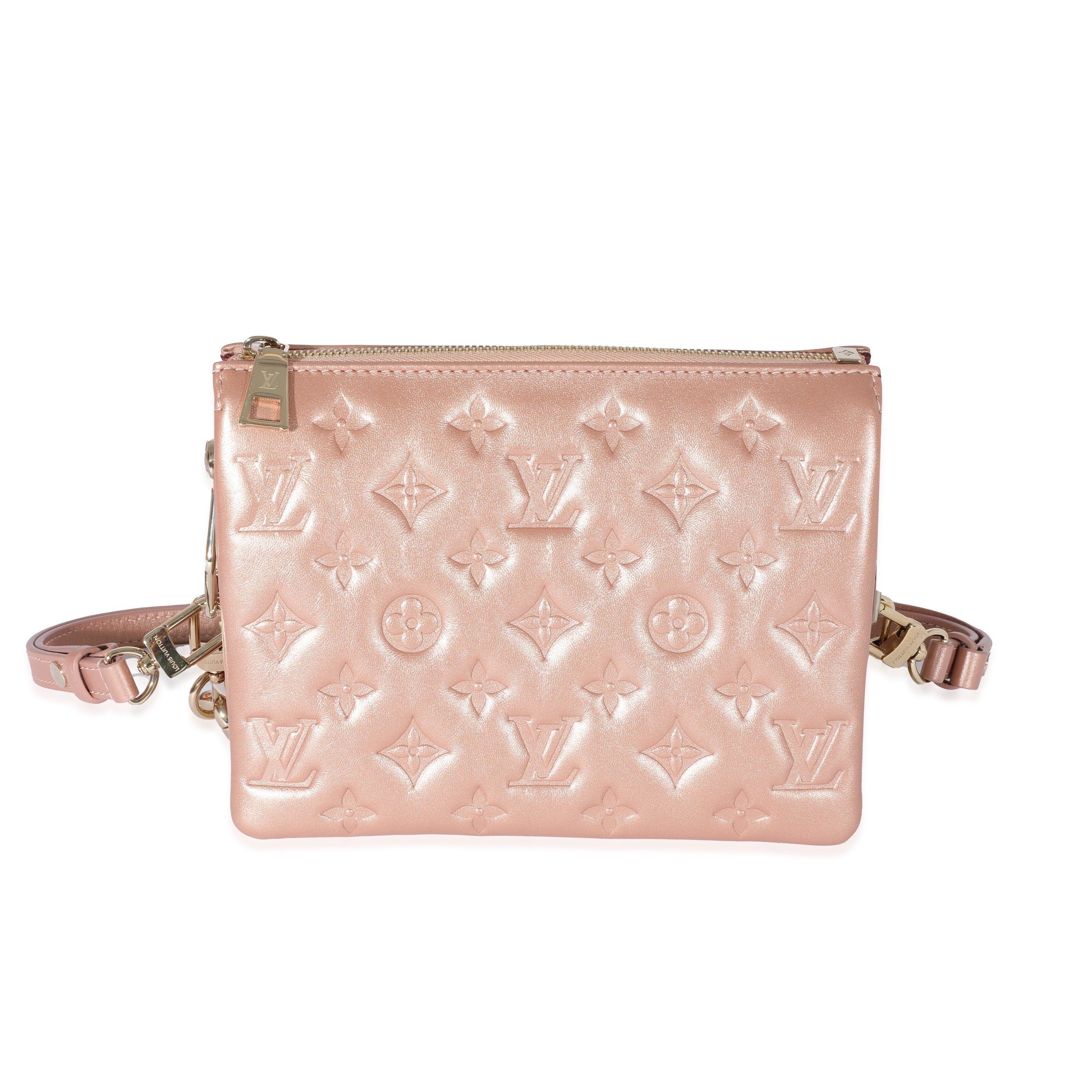 Louis Vuitton Lambskin Pink Gold Coussin BB H27 For Sale at