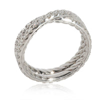 David Yurman Crossover Diamond Band in Platinum 1.03 CTW