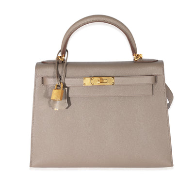 Hermes Epsom Gris Etain Kelly Sellier 28 GHW