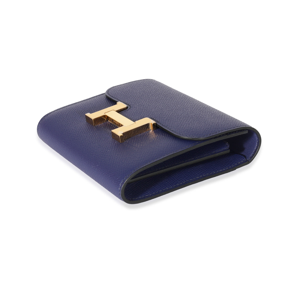 Hermès Epsom Iris Constance Compact Wallet GHW