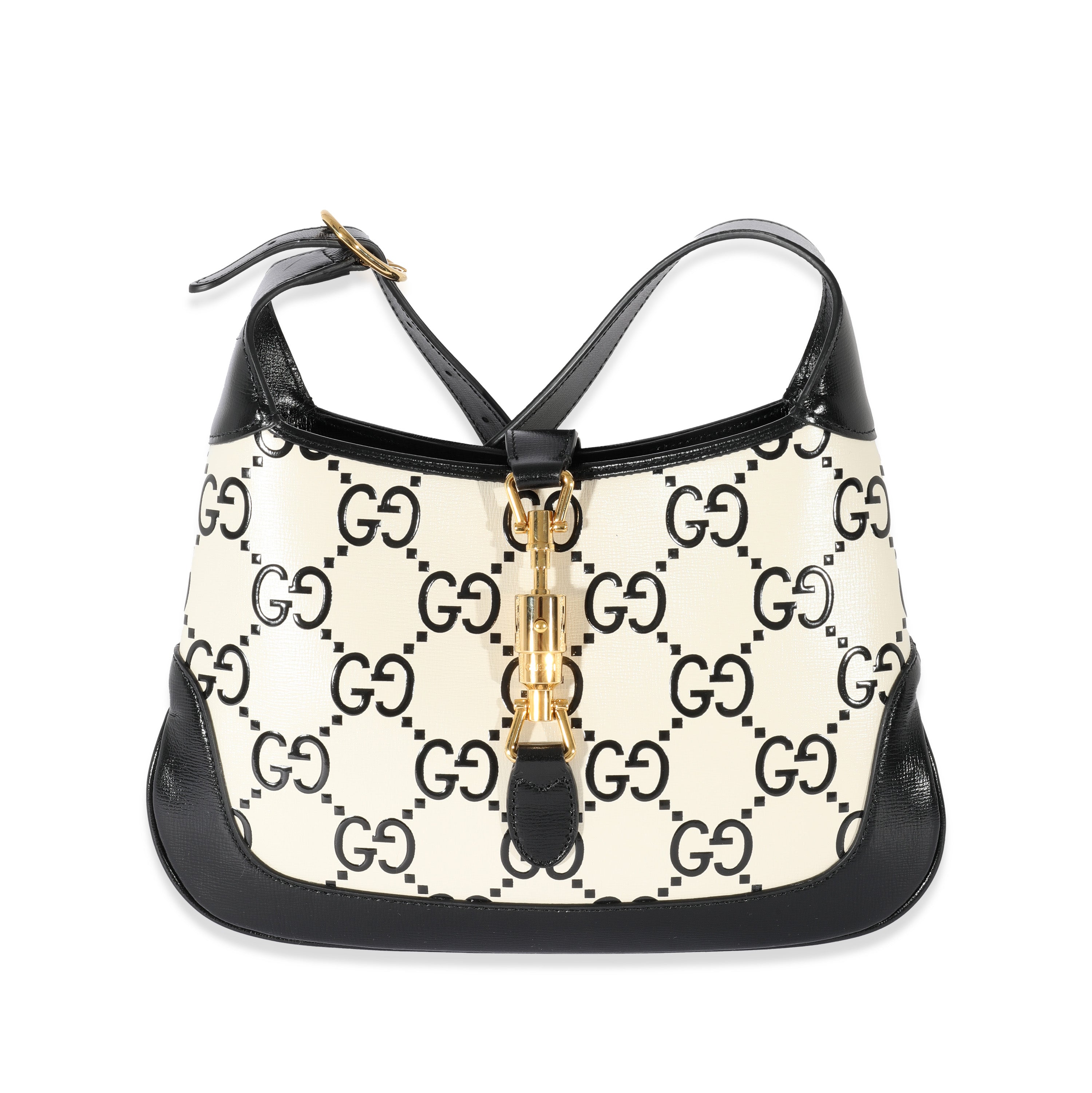 Gucci Gucci Jackie Original GG Canvas & Off White Leather Shoulder