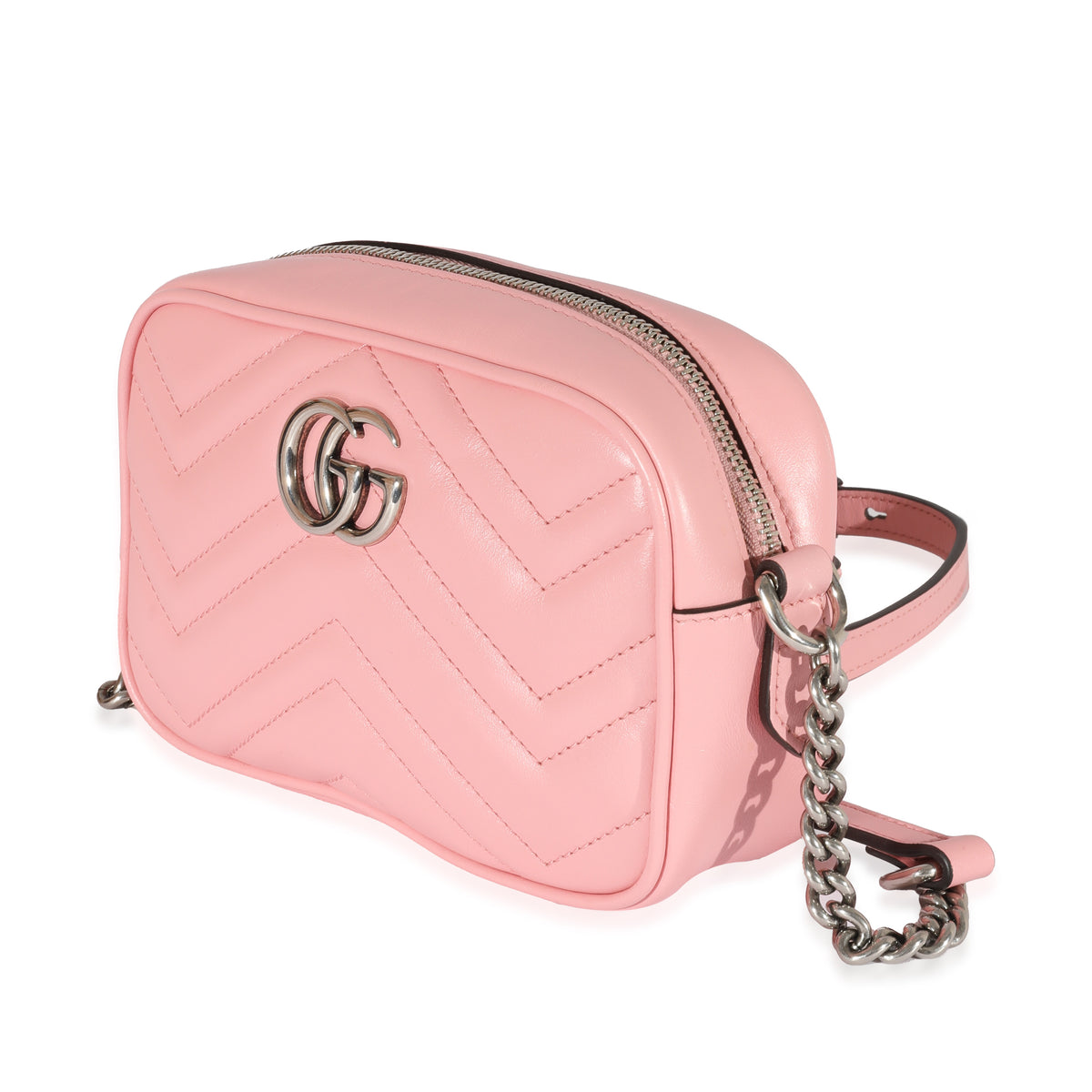 Gucci Pink Leather Mini GG Marmont Bag