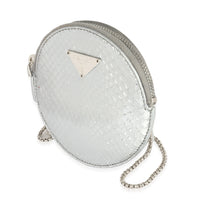 Prada Ayers Silver Round Mini Pouch