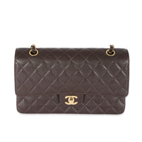 Chanel Vintage Brown Caviar Medium Classic Flap