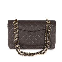 Chanel Vintage Brown Caviar Medium Classic Flap