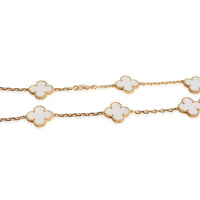 Van Cleef & Arpels Alhambra Mother Of Pearl Necklace in 18k Yellow Gold