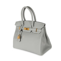 Hermes Togo Gris Mouette Birkin 30 GHW