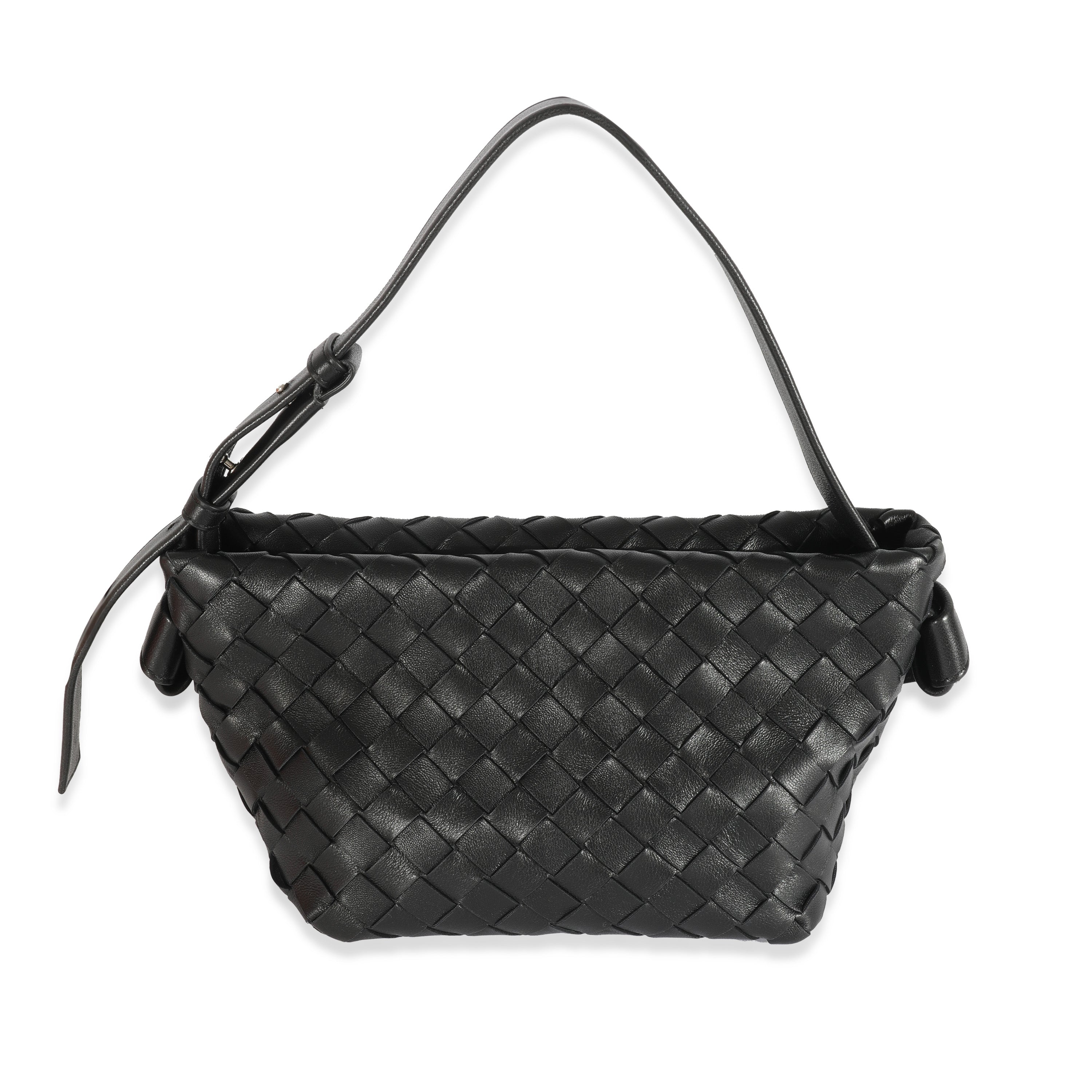 Bottega Veneta Black Intrecciato Tie Shoulder Bag | myGemma Bottega Veneta Black Intrecciato Tie Shoulder Bag | myGemma
