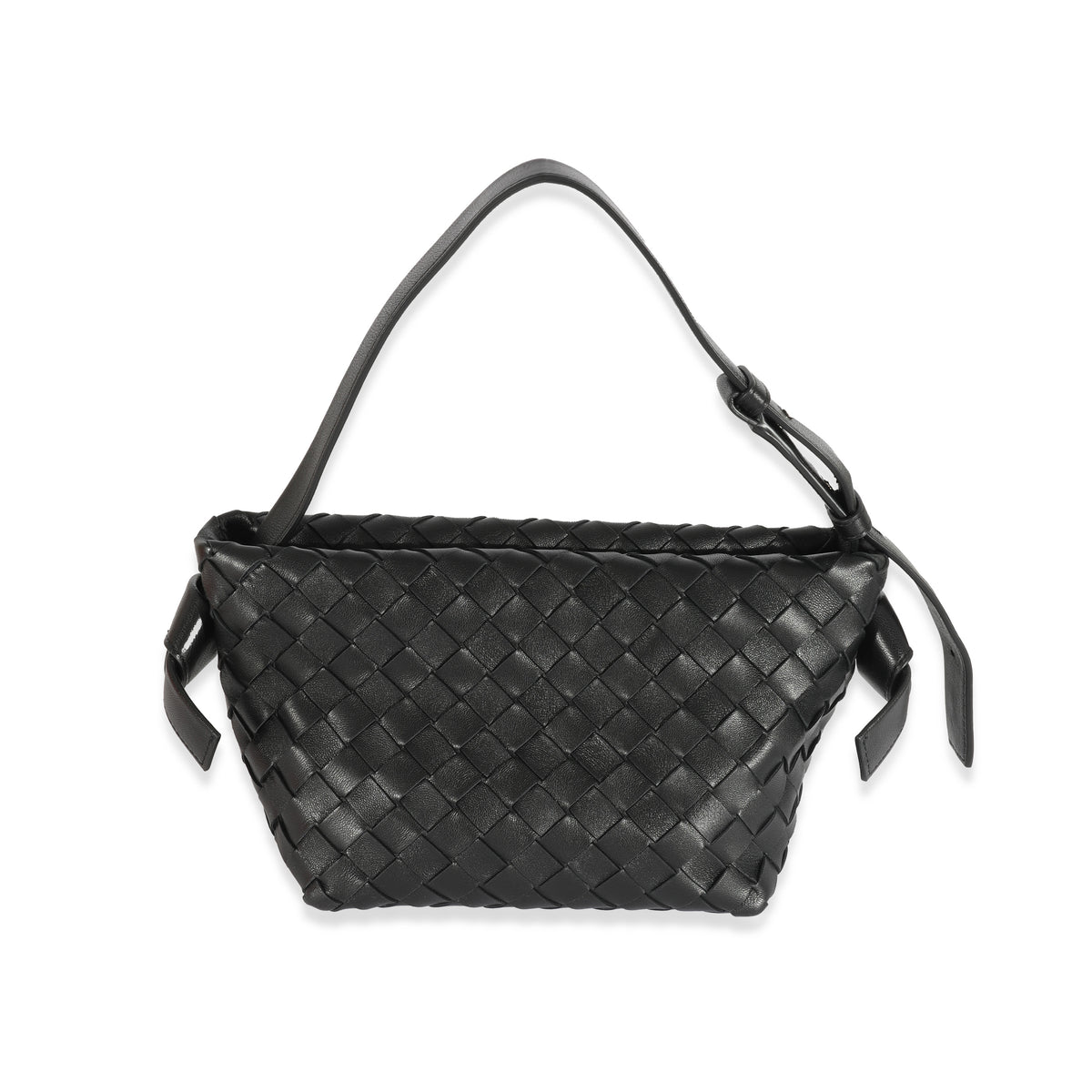 Bottega Veneta Black Intrecciato Tie Shoulder Bag