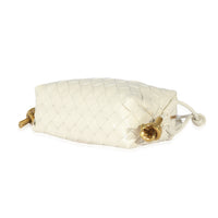 Bottega Veneta Calfskin White Intrecciato Mini Loop Bag