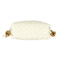 Bottega Veneta Calfskin White Intrecciato Mini Loop Bag