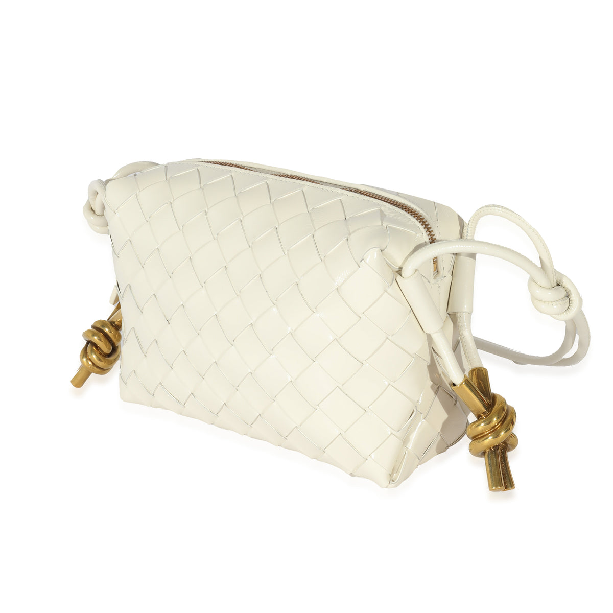 Bottega Veneta White Calfskin Mini Pouch, myGemma, NZ