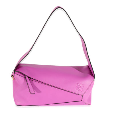 Loewe Fuchsia Leather Puzzle Hobo