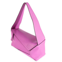 Loewe Fuchsia Leather Puzzle Hobo