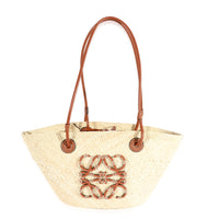 Loewe Raffia Small Anagram Basket Tote