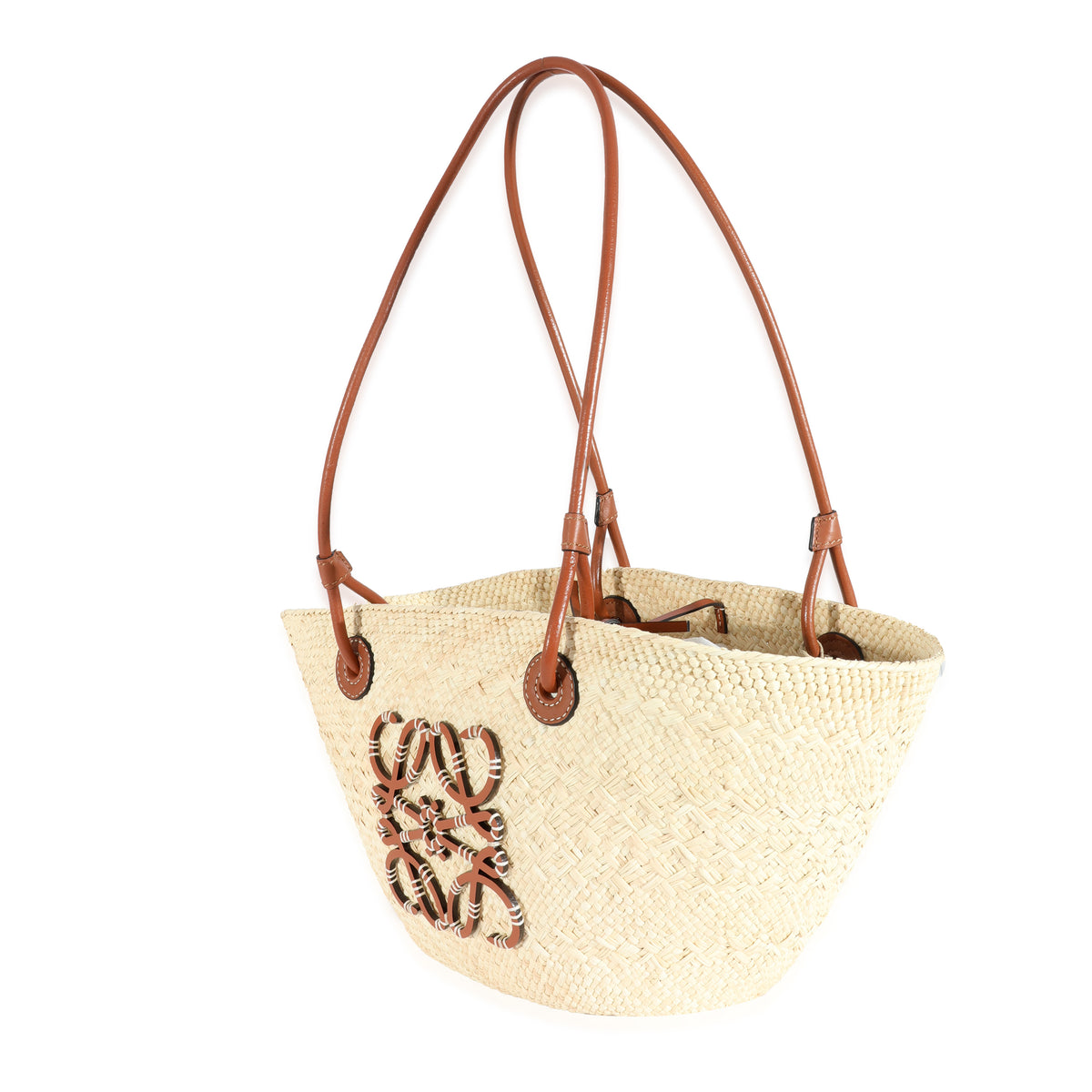 Loewe Raffia Small Anagram Basket Tote